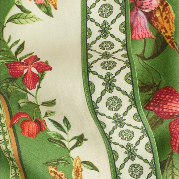 H&M SS26 Green Sleeveless Floral Tie Strap Cropped Top & Midi Wrap Skirt Size XS - Picture 9 of 15